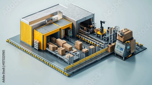 Eco life web concept in 3d isometric design. Green electricity and cars, sorting and recycling trash. Abstract fabric production line in isometry graphic for corporate poster. Vector illustration.