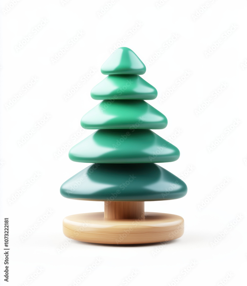 Modern Minimalist Christmas Tree Decoration, Wooden Toy Tree in Pastel Colors Modern Minimalist Christmas Tree Decoration, Wooden Toy Tree in Pastel Colors