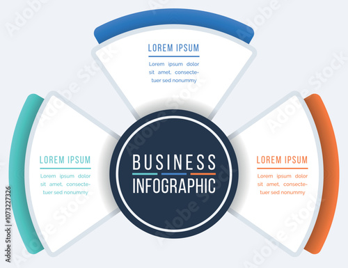 3 Steps Infographic business information 3 objects, steps, elements or options infographic design template