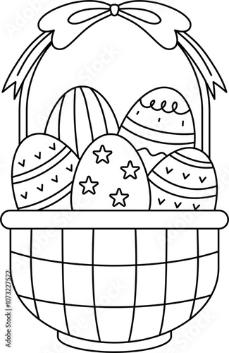 Easter Outline Coloring Page for Kid Printable