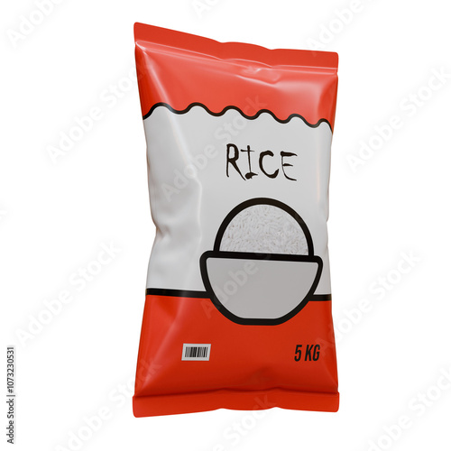 Rice packaging 3d design element