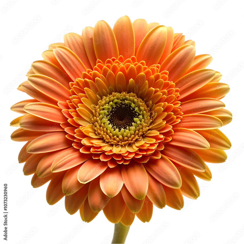 orange gerbera flower head isolated on transparent background orange gerbera flower head isolated on transparent background