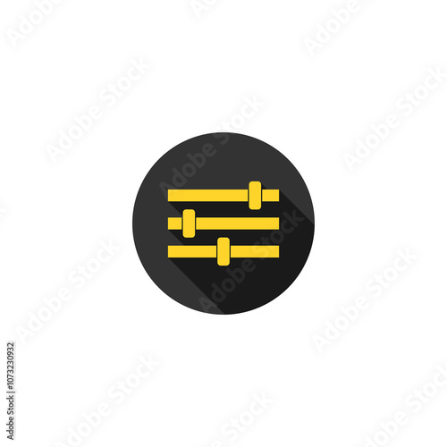 Sliders or faders control board icon isolated on transparent background photo