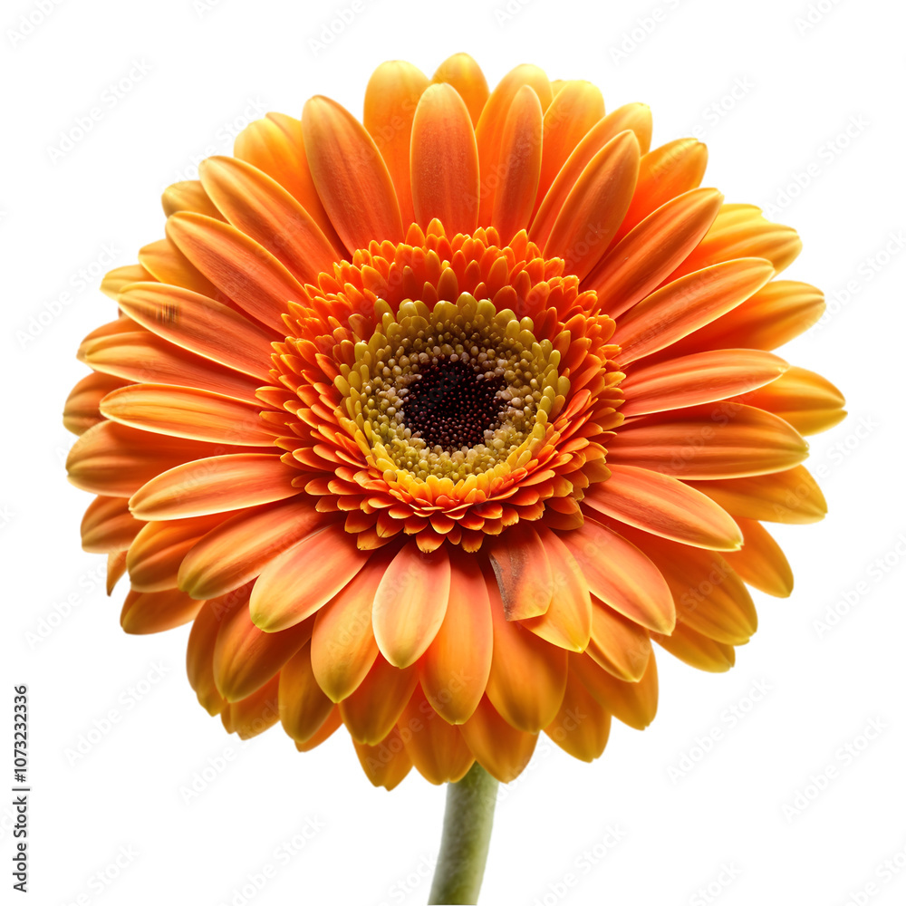 orange gerbera flower head isolated on transparent background orange gerbera flower head isolated on transparent background