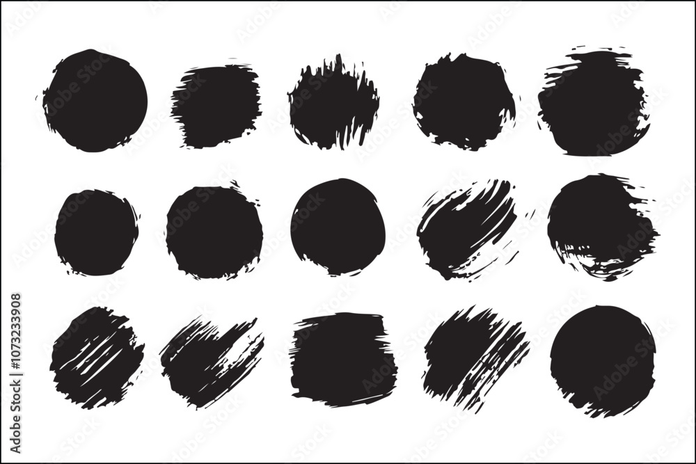 Distressed Circular Brush Stroke Collection,
