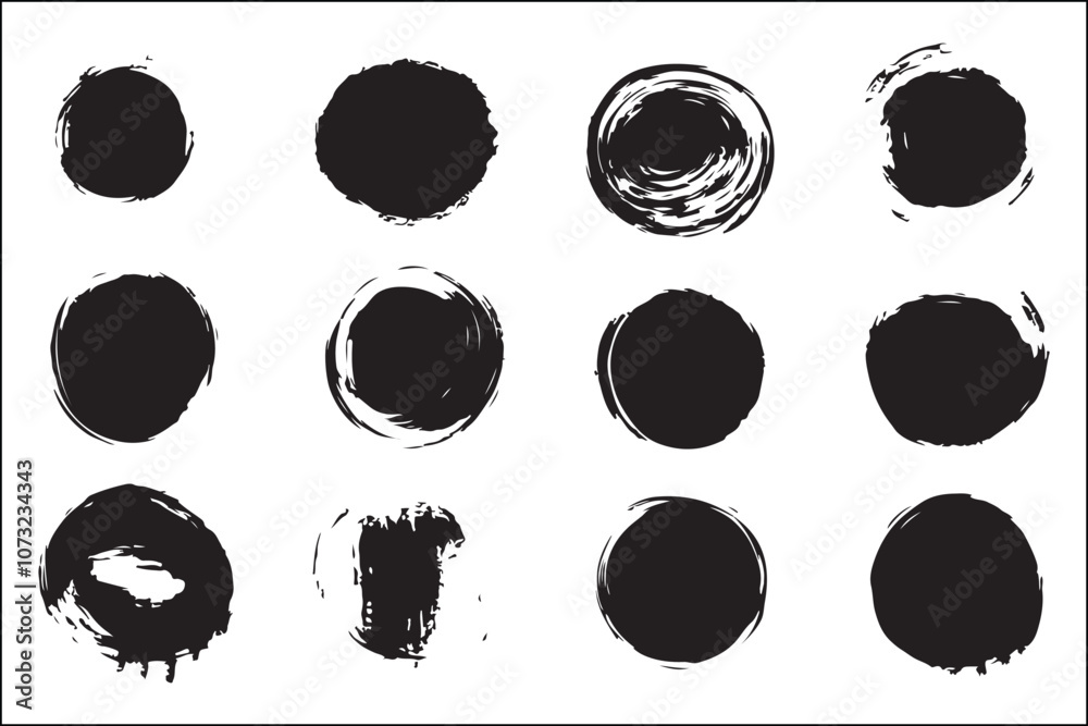 Distressed Circular Brush Stroke Collection,
Distressed Circular Brush Stroke Collection,