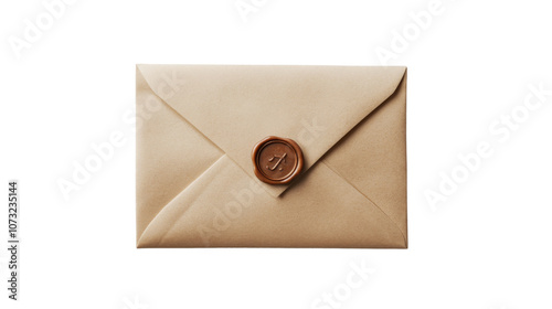 Envelope with wax seal transparent background