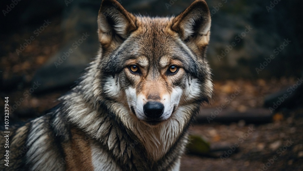 Fototapeta premium Close-up portrait of a wolf