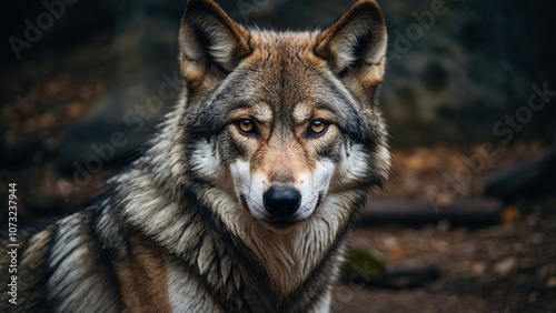 Close-up portrait of a wolf