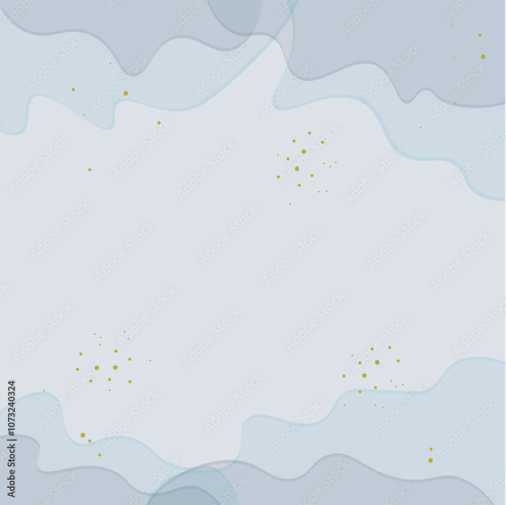Abstract Watercolor Style Blue Grey Pastel Waves Golden Dots Vector Wallpaper Background Design Abstract Watercolor Style Blue Grey Pastel Waves Golden Dots Vector Wallpaper Background Design