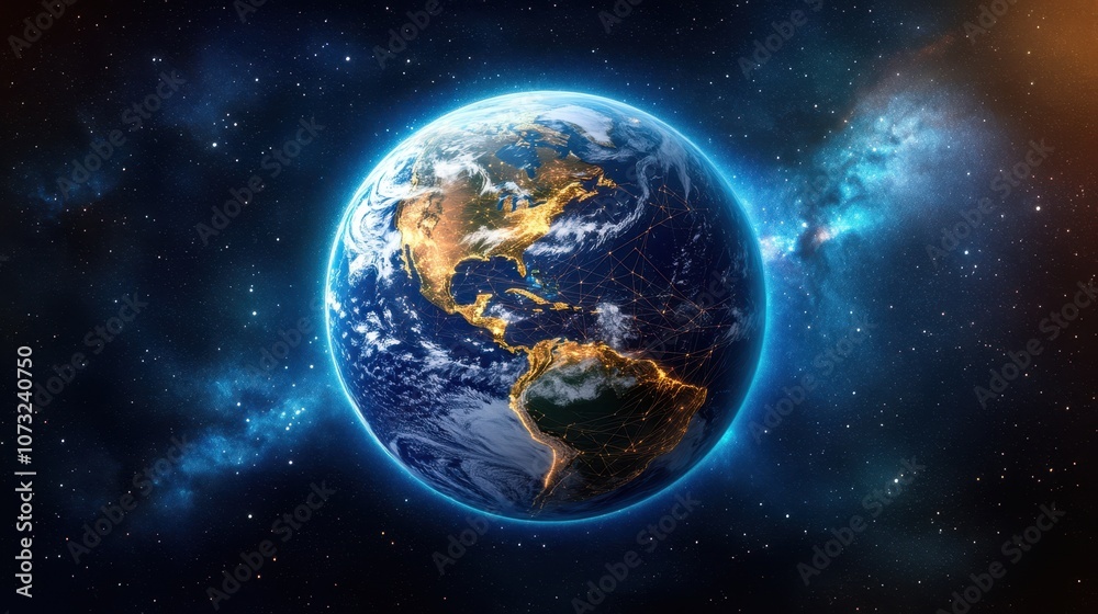 Obraz premium The Earth in Cosmic Space