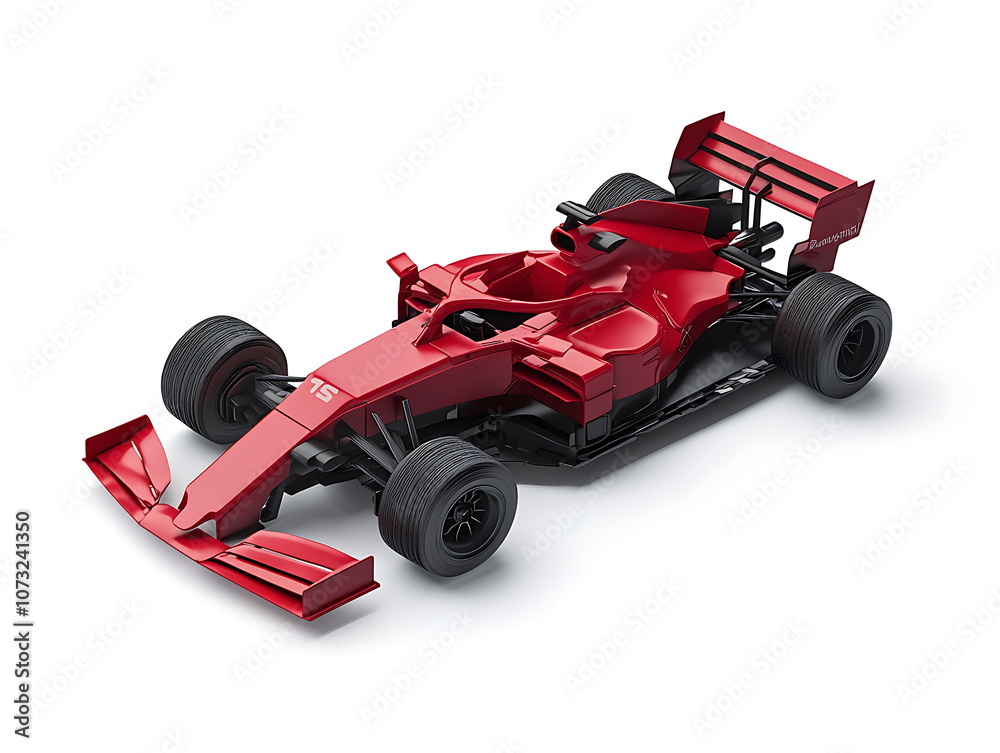 3D red formula car model on a white background 3D red formula car model on a white background