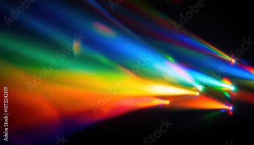 Vibrant Light Spectrum Burst with Radiant Colors in Motion Against a Deep Black Background. Ideal for Themes of Energy, Innovation, and Futuristic Technology Concepts