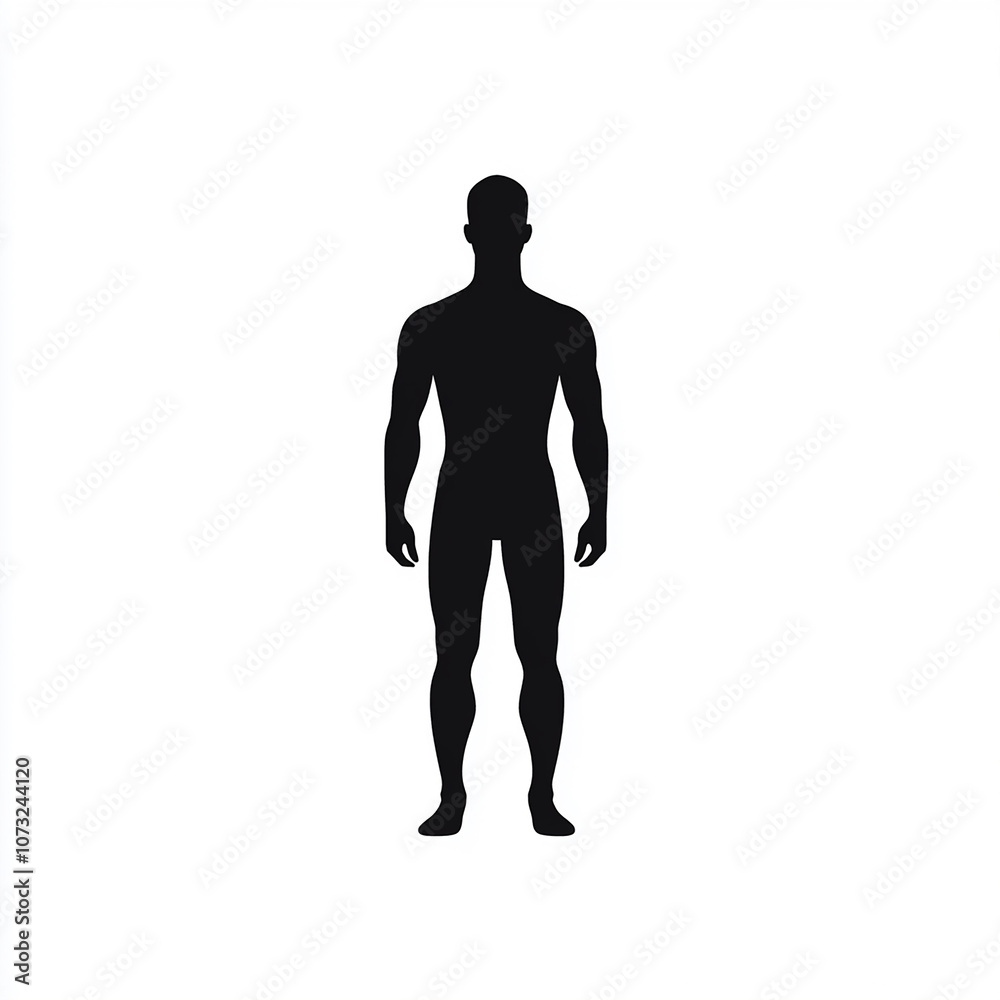 Man icon, flat design, male figure standing, full body, black silhouette of a man. Man icon, flat design, male figure standing, full body, black silhouette of a man.
