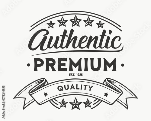 Vintage Premium Quality Insignia, Badge or Label Isolated on White Background
