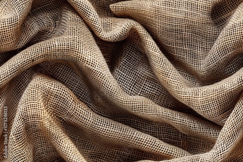 Beige flax material texture for backdrop organic material design.