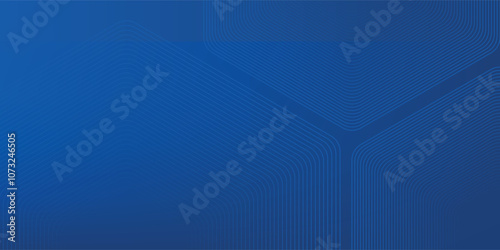 Modern abstract blue background with glowing geometric lines. Blue gradient hexagon shape design. Futuristic technology concept.
