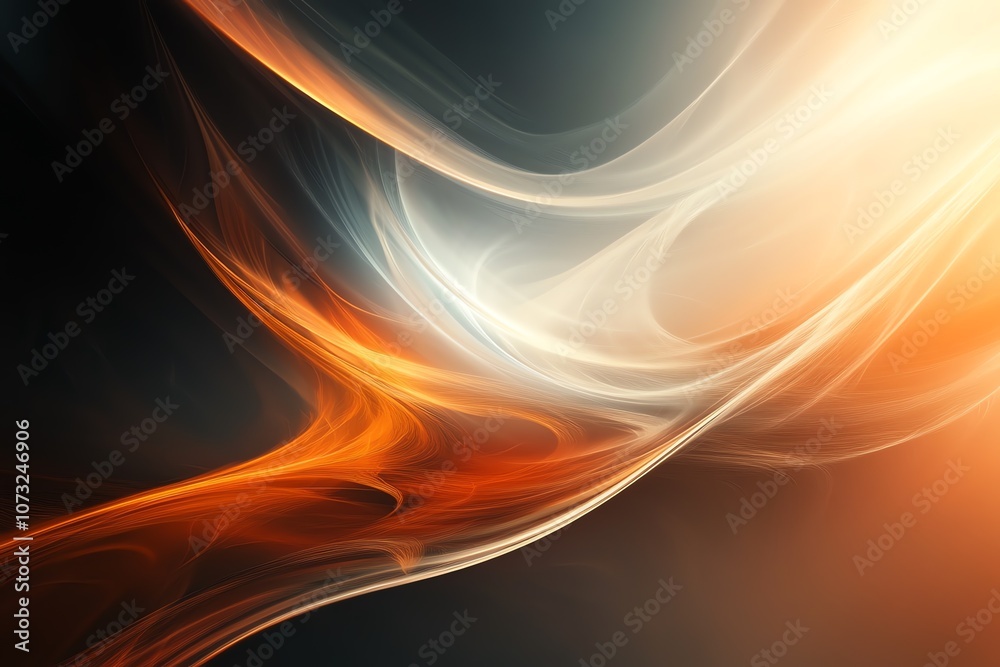 Obraz premium Sleek wallpaper with simple shapes, calming gradients, and gentle light effects on a dark backdrop.