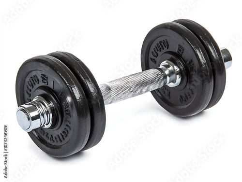 Black dumbbell isolated on a white background