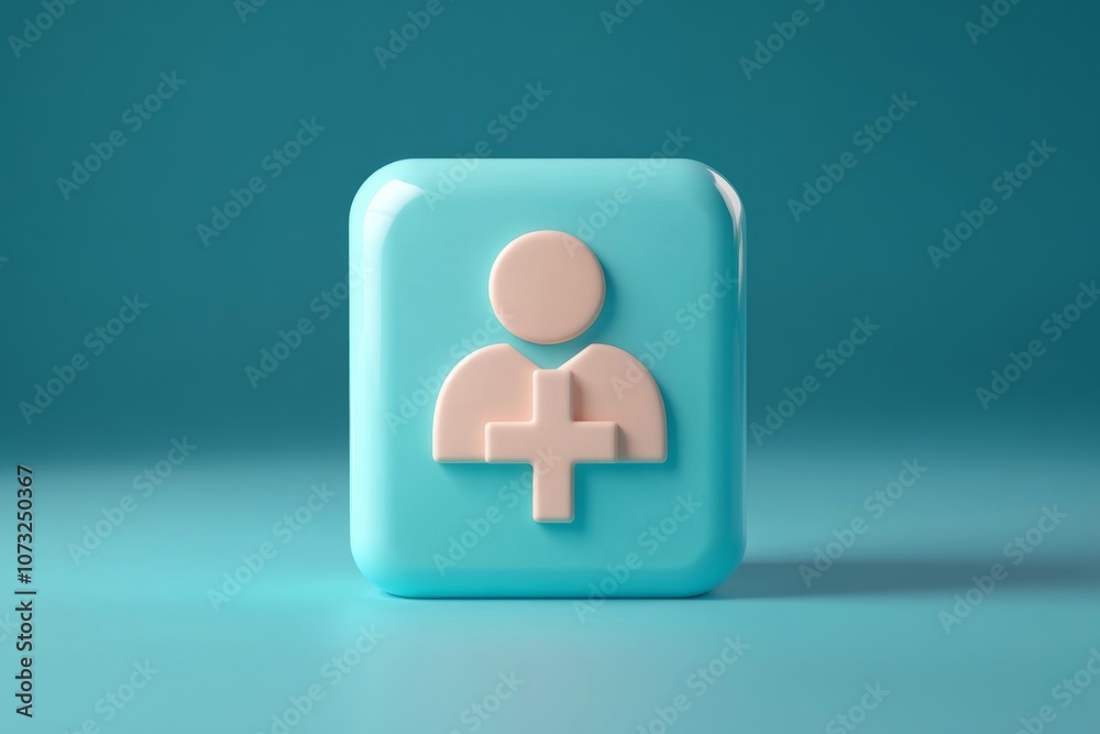 3D icon featuring a person symbol. 3D icon featuring a person symbol.