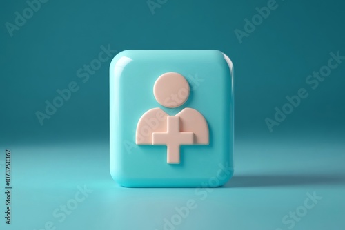 3D icon featuring a person symbol.