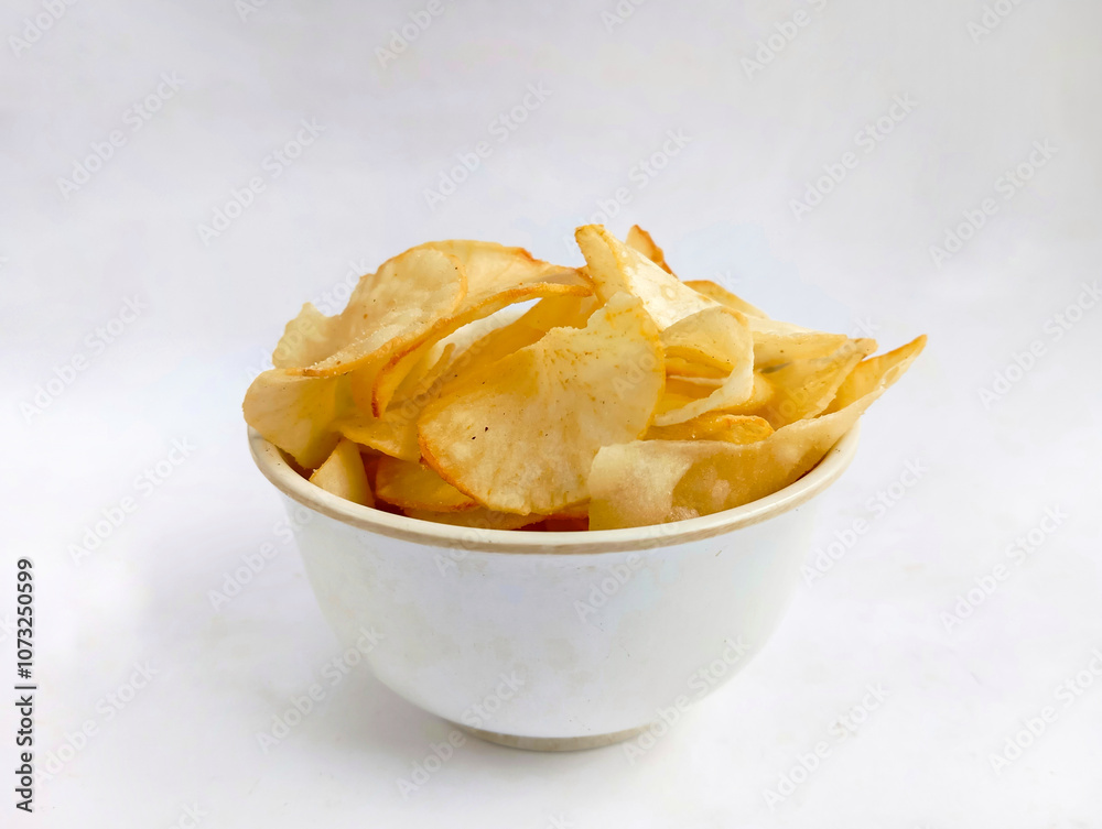 bowl of cassava chips bowl of cassava chips