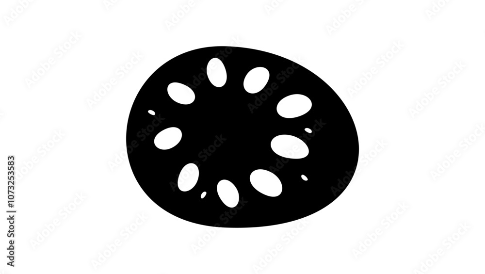 Lotus rhizomes, black isolated silhouette Lotus rhizomes, black isolated silhouette