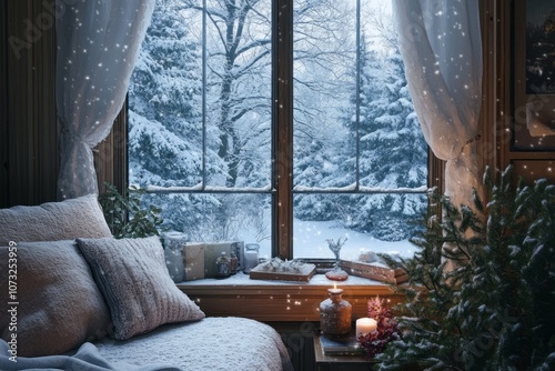Cozy Cabin Interior with Sn...