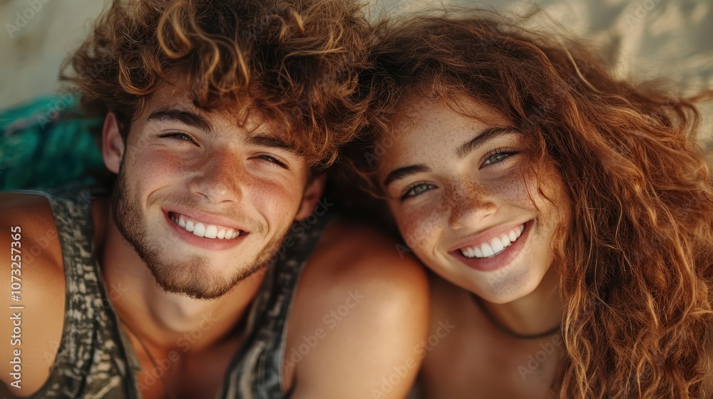 A close-up shot of a cheerful young couple, beaming with happiness as they spend time together. Their joy is infectious and captures a perfect moment of friendship. A close-up shot of a cheerful young couple, beaming with happiness as they spend time together. Their joy is infectious and captures a perfect moment of friendship.