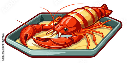 illustration of a bunch of sliced lobster, lobster vector illustration