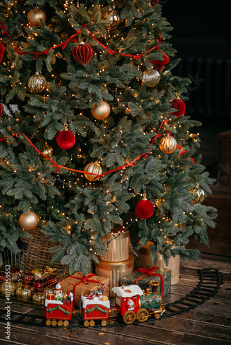 christmas tree and decorations