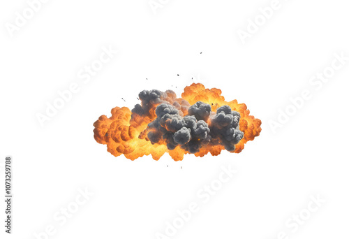 Fire explosion on a isolated background