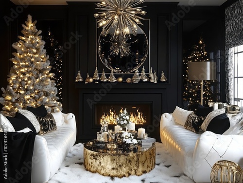 Elegant Black and White Liv...