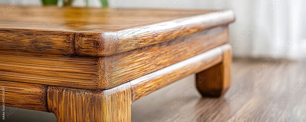 Elegant Wooden Coffee Table with Smooth Finish and Sturdy Legs in Bright Natural Light, Ideal for Modern Living Room Decor and Stylish Interiors Elegant Wooden Coffee Table with Smooth Finish and Sturdy Legs in Bright Natural Light, Ideal for Modern Living Room Decor and Stylish Interiors