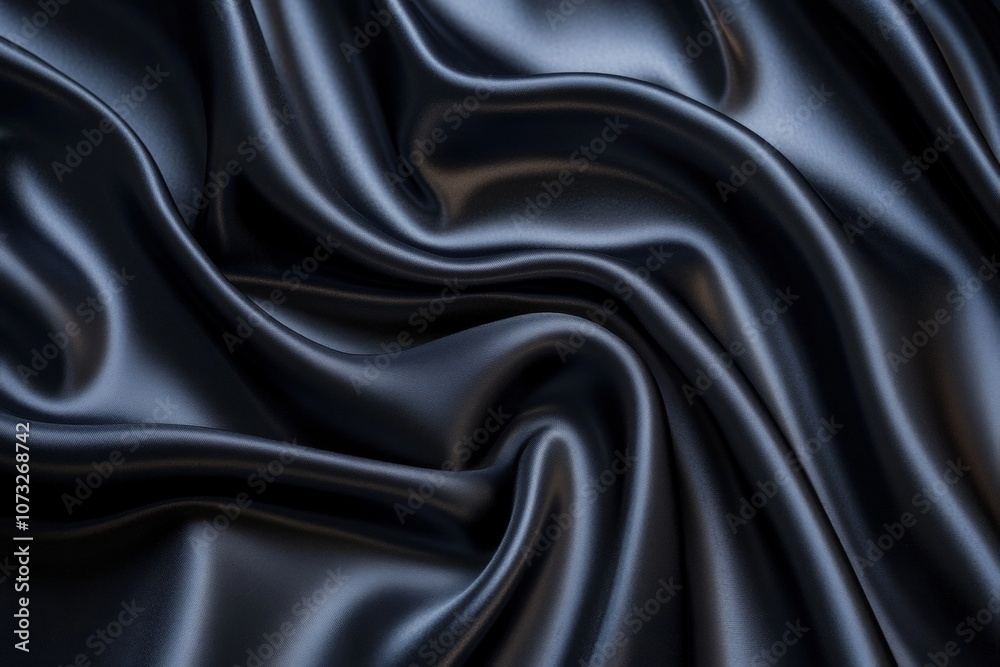Fototapeta premium A black fabric with a shiny surface