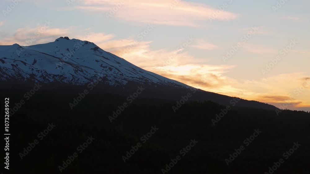 Aerial shot of Mocho Choshuenco Volcanoes near Huilo Huilo in Neltume Aerial shot of Mocho Choshuenco Volcanoes near Huilo Huilo in Neltume