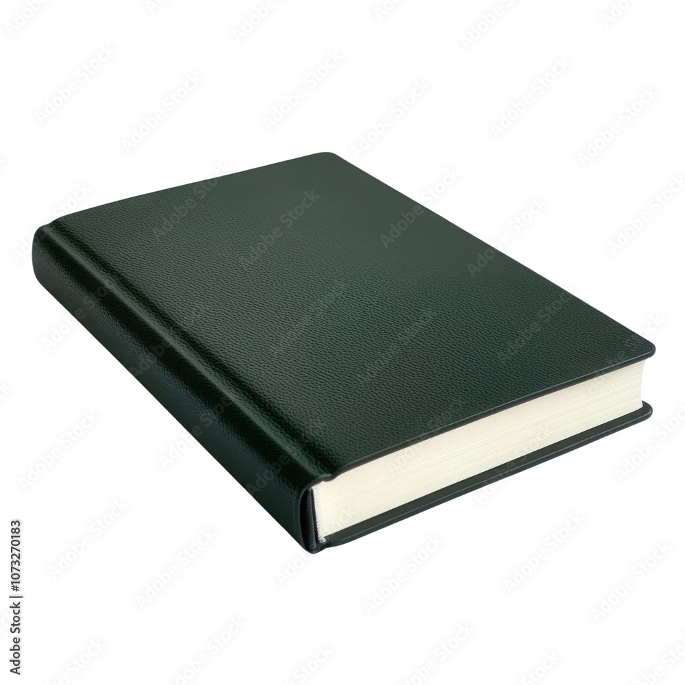 Green hardcover book, white isolate background Green hardcover book, white isolate background