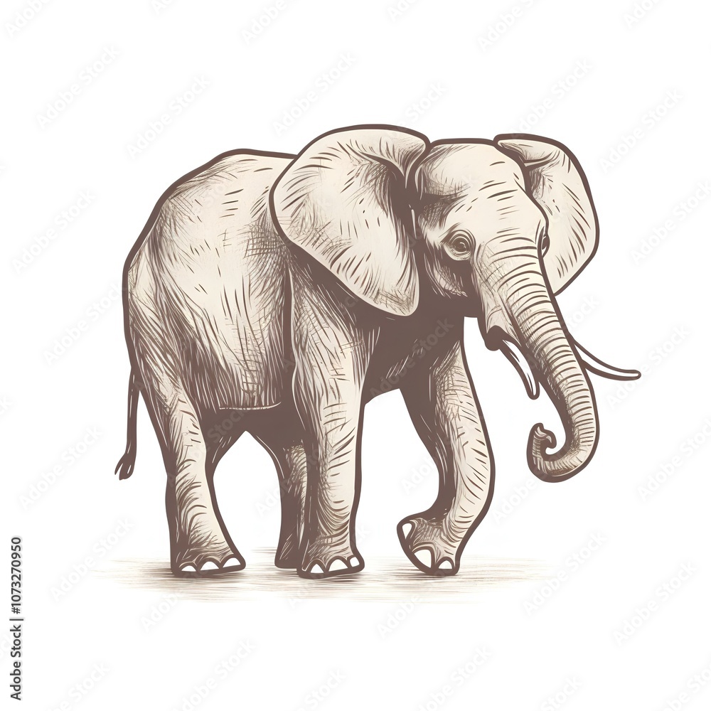 Obraz premium elephant isolated on white background