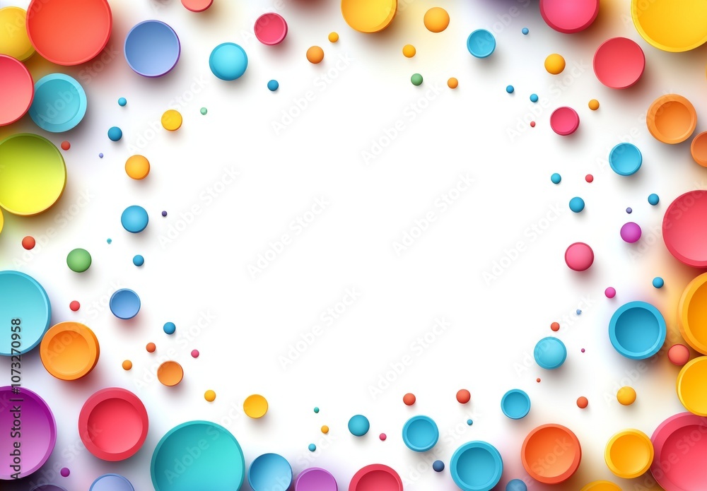 A colorful frame with many circles of different colors A colorful frame with many circles of different colors