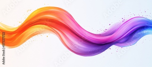 A colorful wave with a white background