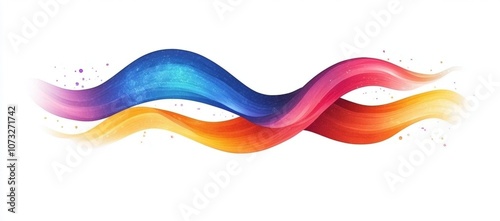 A colorful wave with a white background