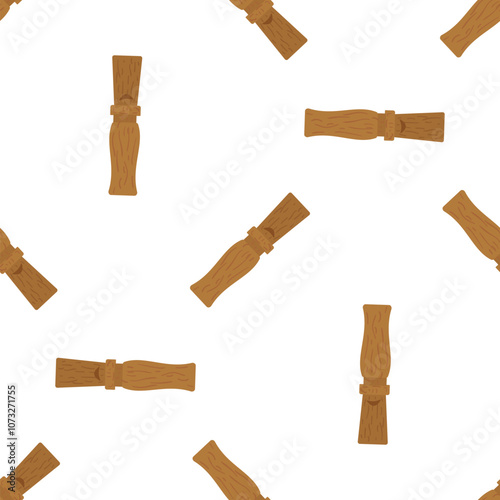 Seamless pattern with wooden duck call for attracting ducks while hunting