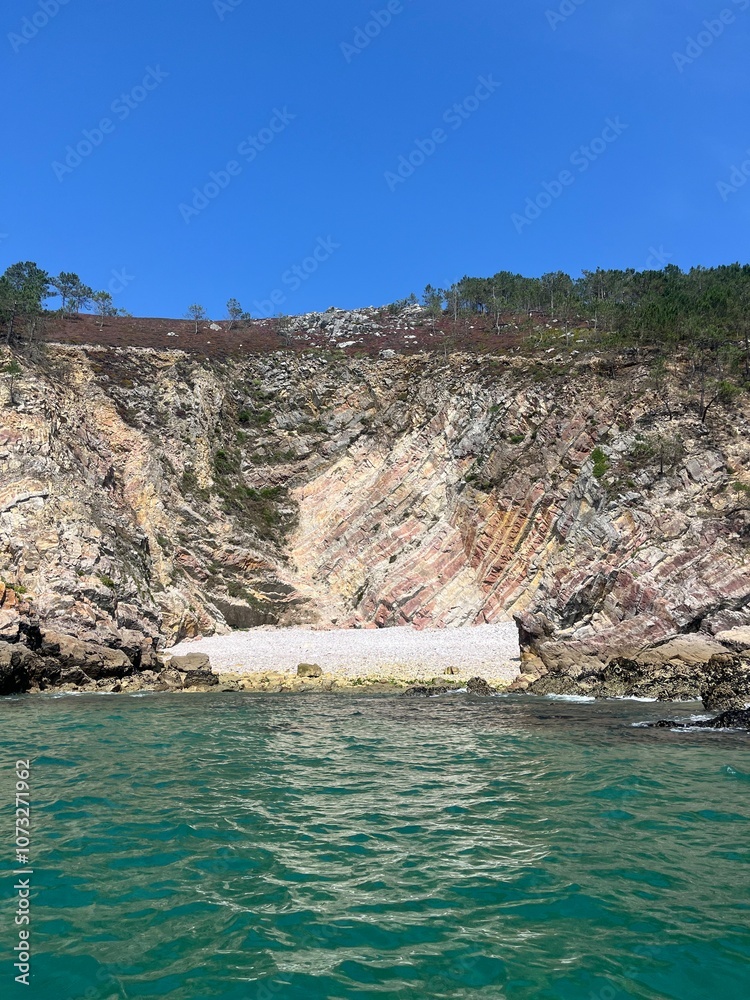 Naklejka premium Cliff Beach Sea Finistère Bretagne France