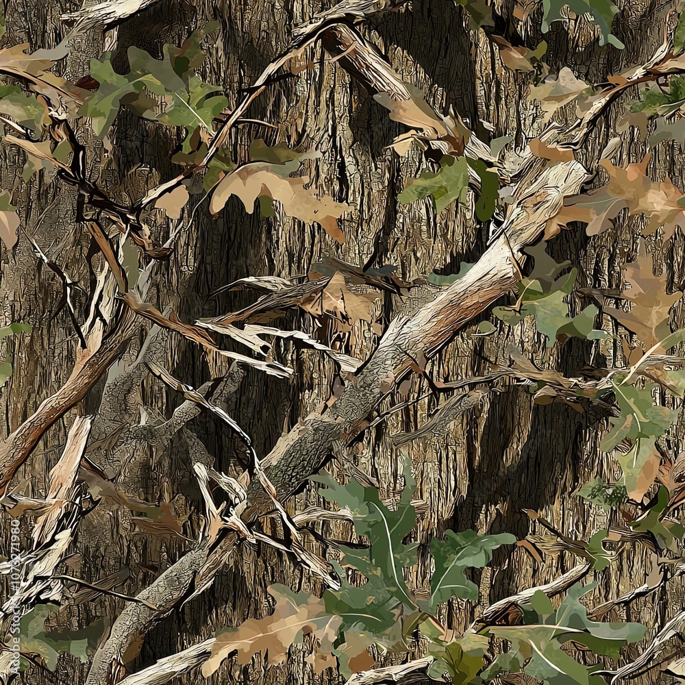 Moss Covered Mossy Oak Tree Bark Camo Hunting Texture, Seamless Pattern Moss Covered Mossy Oak Tree Bark Camo Hunting Texture, Seamless Pattern