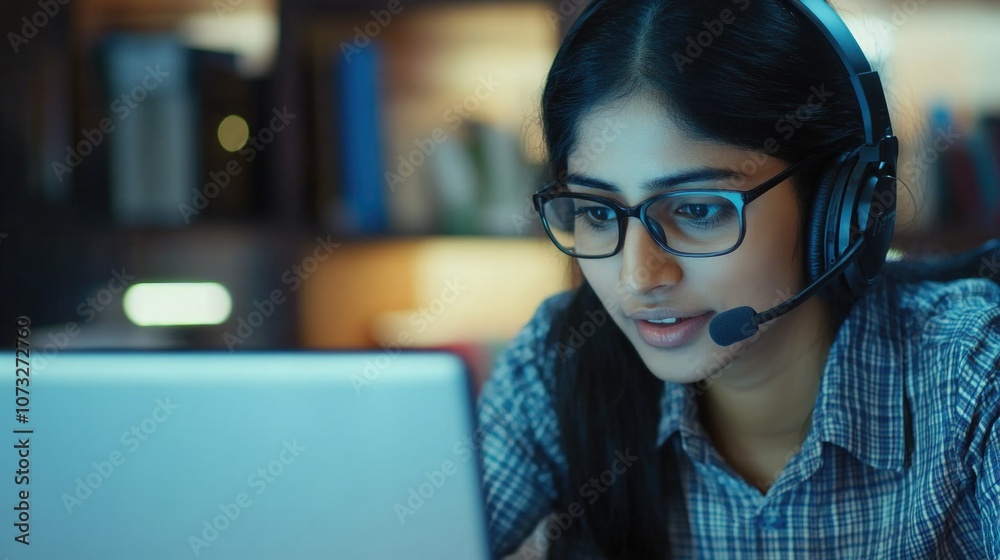 Headphones and Computer Image Headphones and Computer Image