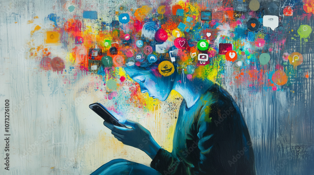 Obraz premium social media addicition