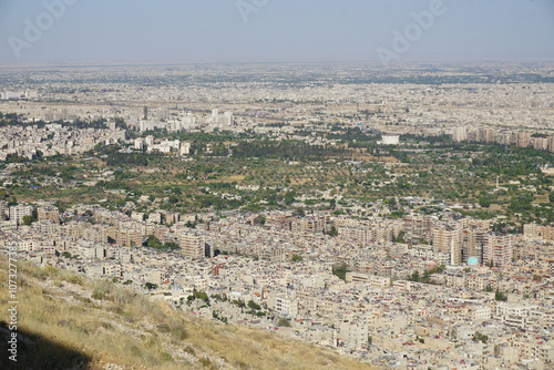 Damascus, Syria - June 1, 2023: Skyline of Damascus from Mount Qasioun 