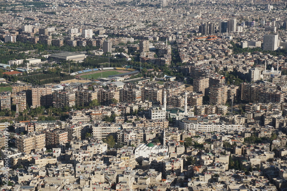 Damascus, Syria - June 1, 2023: Skyline of Damascus from Mount Qasioun
Damascus, Syria - June 1, 2023: Skyline of Damascus from Mount Qasioun