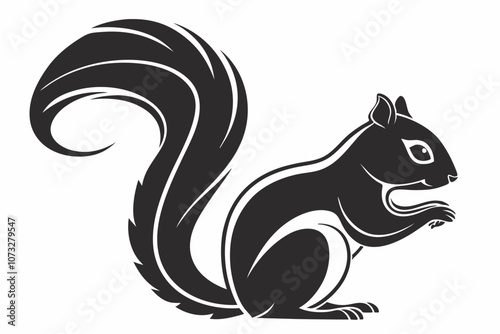 Minimalist Squirrel Silhouette Vector – Modern Animal Icon for Logos and Design. squirrel