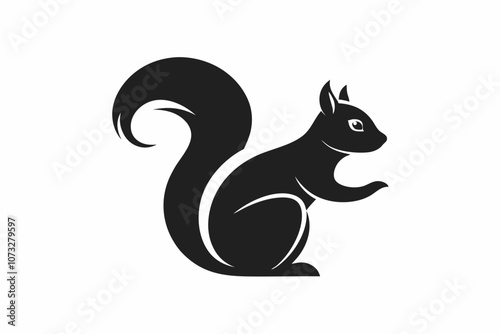 Minimalist Squirrel Silhouette Vector – Modern Animal Icon for Logos and Design. squirrel